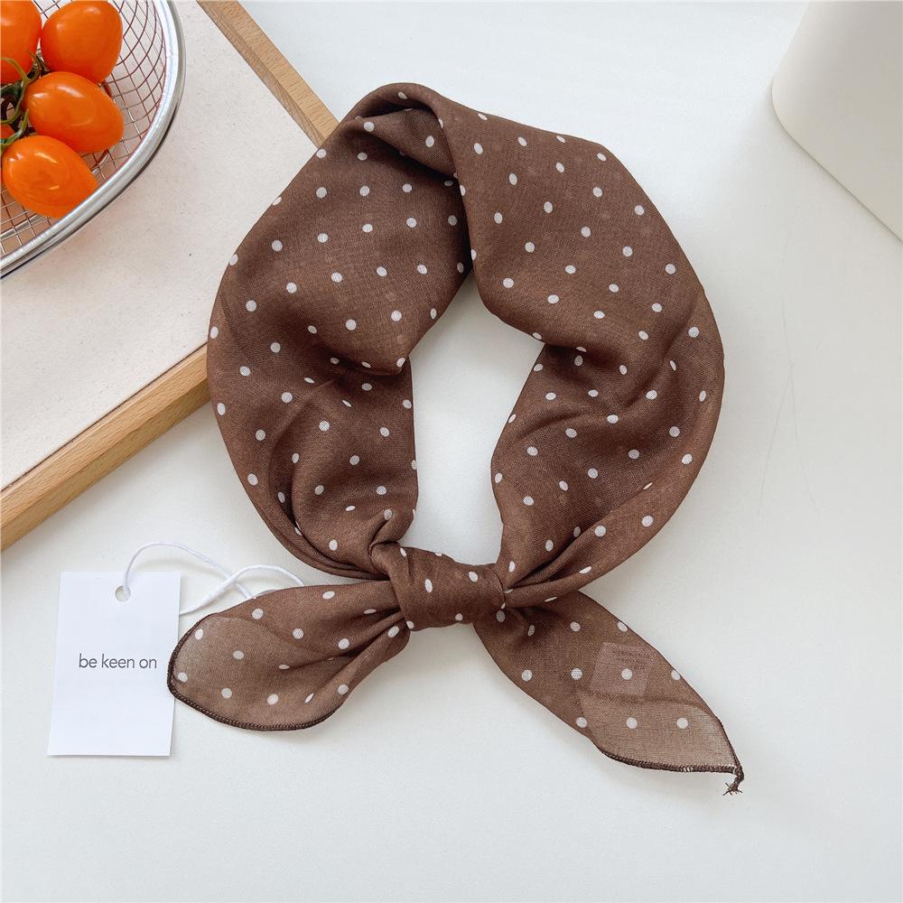 55 Floral Small Silk Scarf: Spring/Summer Korean Fashion Headscarf, Decorative Hairband, Paisley Neckerchief