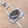 Pendant Banded Agate Gemstone Handmade Gift For Her Silver Jewelry 2.75"