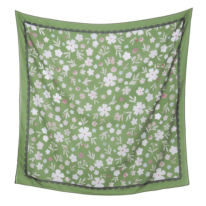 Malaysia Floral Printed 110 Square Scarf Muslim Hijab Women Elegant Shawls Ladies Casual Headscarf Turban Kerchief  Wholesale