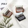 Retro Desk Accessory Wooden Typewriter Memo Clip, Vintage Place Card Holder, Clamp Decorative Message Photo Picture Holder Stand for Home Office