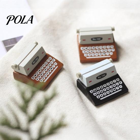 Retro Desk Accessory Wooden Typewriter Memo Clip, Vintage Place Card Holder, Clamp Decorative Message Photo Picture Holder Stand for Home Office