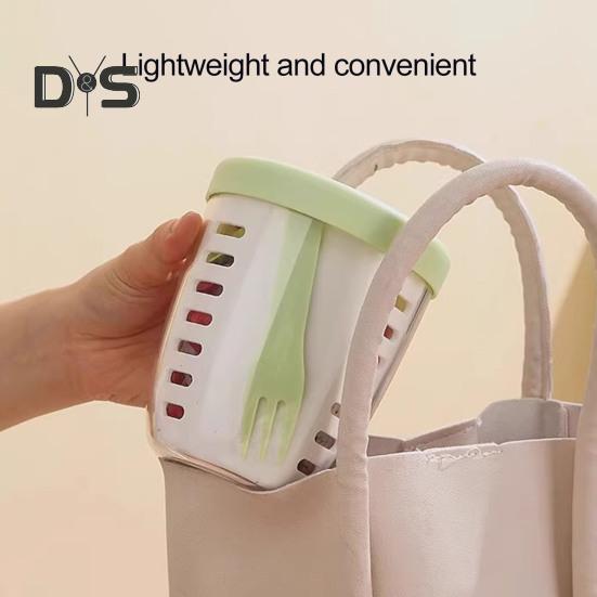 Portable Salad Cup with Fork Fruit Storage Container for Fridge BPA-Free Leak-Proof On-the-go Cup Freshness Preserving Salad Container