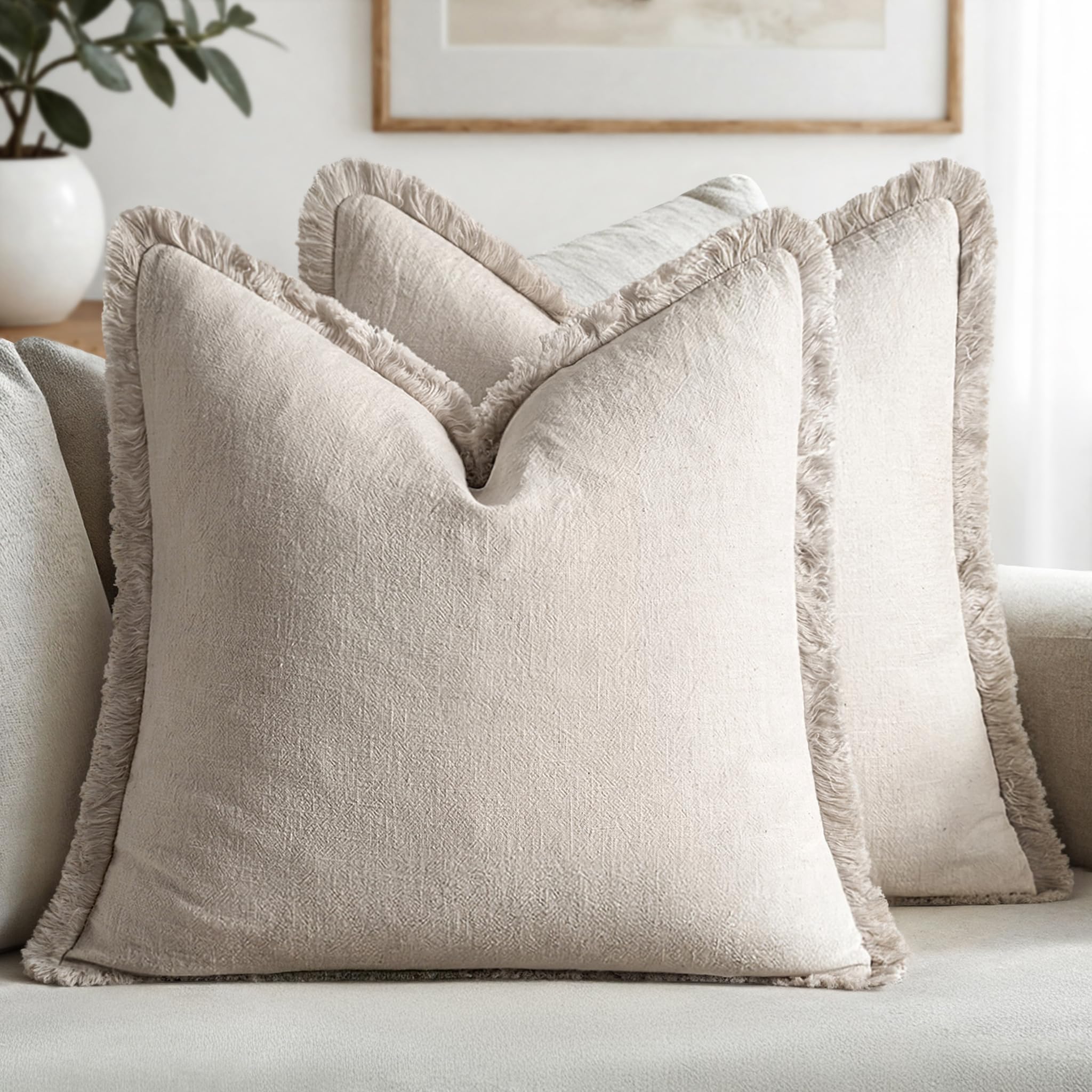 Blauwe Linnen Franje Kussenhoezen Boho Boerderij Accent Decoratieve Kussenhoes met Kwastjes voor Bank Sofa Bed Huisdecoratie 30x50cm