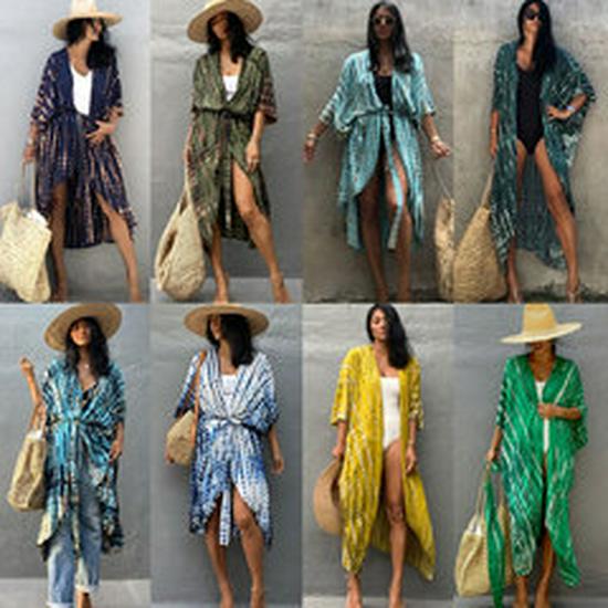 Women's Four-Way Stretch Long Cardigan: Loose Sun Protection Jacket & Beach Bikini Cover-Up