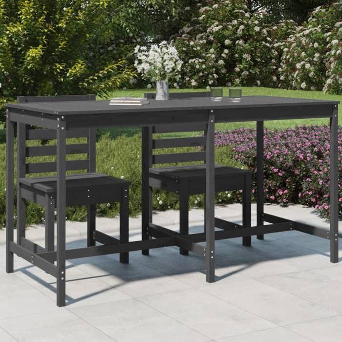 VidaXL Table de jardin gris 203,5x90x110 cm bois massif de pin 824104