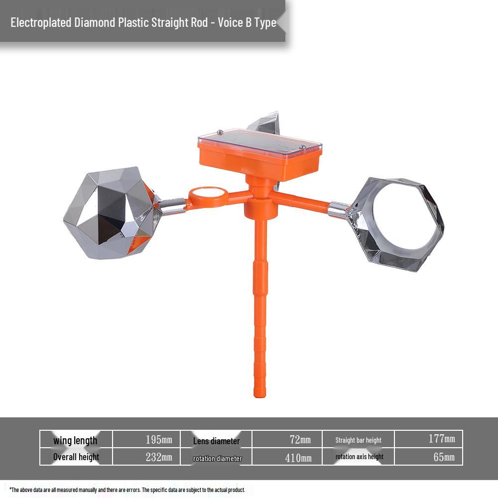 Solar-Powered Reflective Bird Repeller for Orchards, Fish Ponds, and Farmland