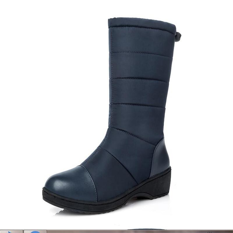 Waterproof Winter Girls Shoes Women Down Snow Boots South Korea Style Platform Wedges Mid Calf Boots Female Plush Warm