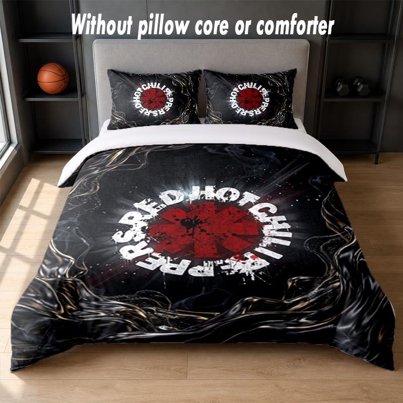 Set Biancheria da Letto Design Red Hot Chili Peppers 1 Copripiumino + 2 Federe Morbido Traspirante Biancheria da Letto per la Casa