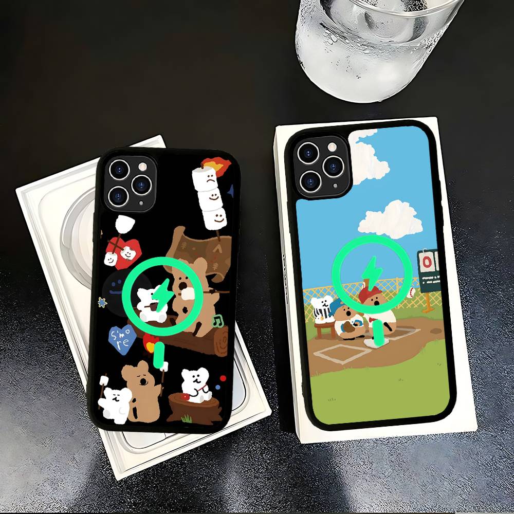 Cute Bear Quokkas Magsafe Phone Case For IPhone 16 15 14 13 12 11 17 Pro Max Plus Magnetic Wireless Cover