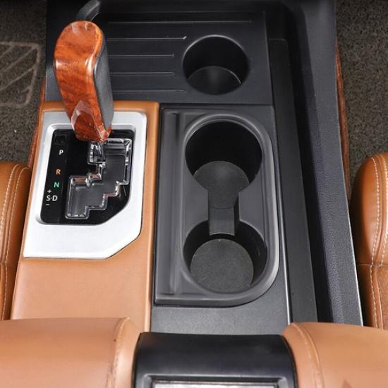 Matte Black Console Water Cup Holder Trim Cover For Toyota Tundra 2014-