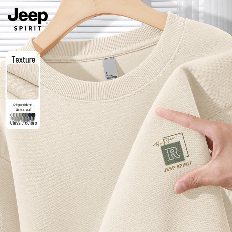 JEEP SPIRIT Men's 2025 Loose Fit Round Neck Sweatshirt