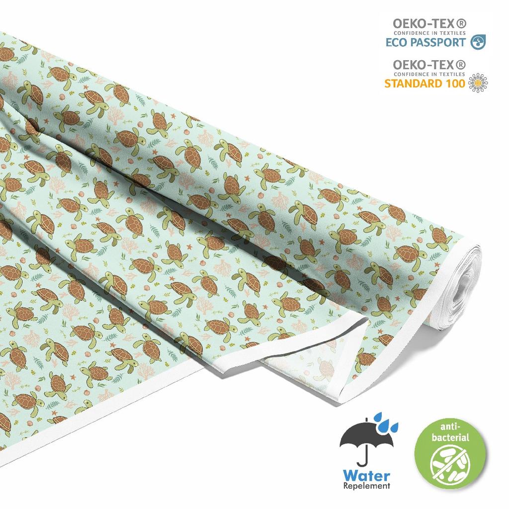 Outdoor Dekostoffe Oxford - Motiv Schildkröten Algen I Dx332