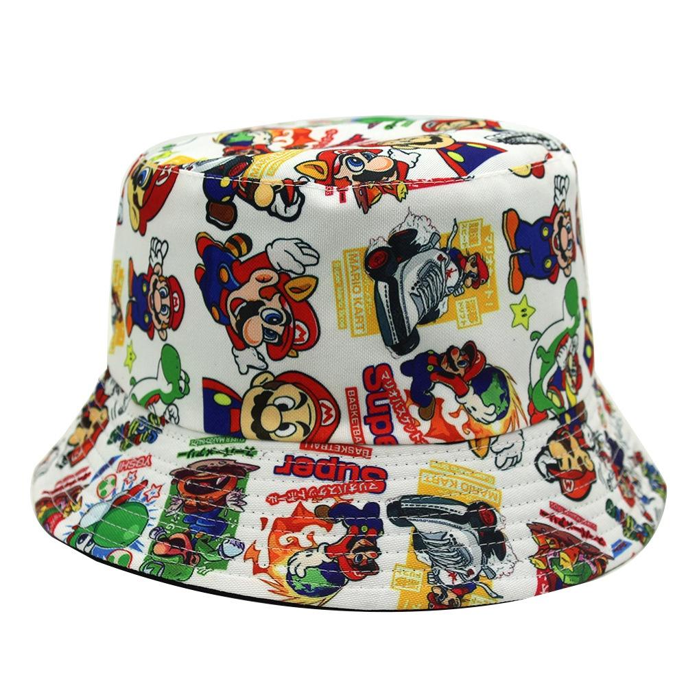 Super Mario Anime Game Mario Print Fisherman Hat Unisex Sunshade Bucket Hat