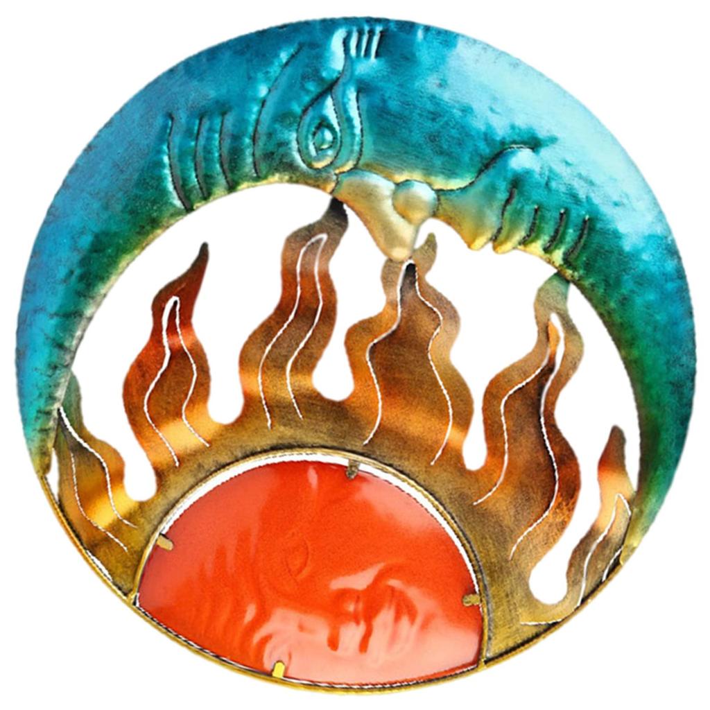 Sun and Moon Wall Art, Garden Wall Art Sun Moon Wall Hanging Sun Moon Metal Wall Decor for Patio Indoor Porch Living Room Fence