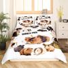 Guinea Pig King Queen Bedding Set Lovely Cartoon Mouse Duvet Cover Flower Plant Animal Comforter Cover Polyester Quilt Cover