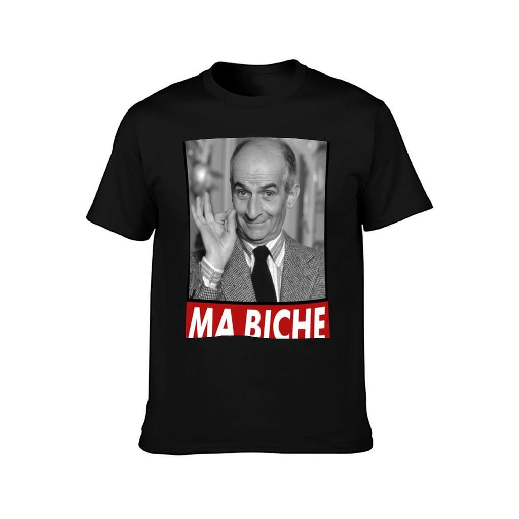 Louis de Funes Ma Biche Design Maglietta Casual Morbida Cotone Manica Corta