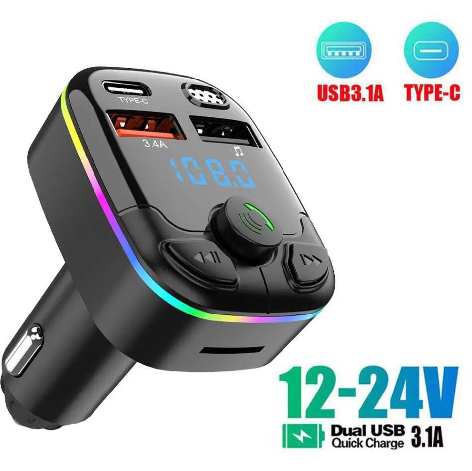 Bluetooth V5.3 Car FM Transmitter & Charger with MP3 Playback and Hands-free Calling