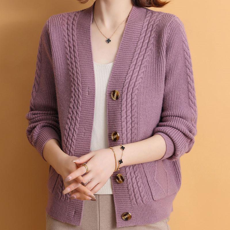 

«Женский кардиган свободной вязки в стиле ретро» One Size