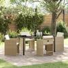 VidaXL 5-Piece Garden Dining Set with Cushions - Beige Poly Rattan 3379990