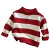 Boys Warm Knit Sweater for Fall Winter Striped Base Layer Holiday Outfit for Toddlers