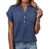 2026 Spring/Summer Casual Brushed Ribbed V-Neck Batwing Short-Sleeved Women's Top