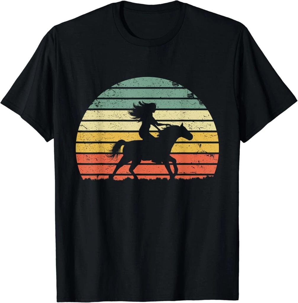 Girl Horse Riding Shirt Vintage Cowgirl Texas Ranch Gift Unisex T-Shirt