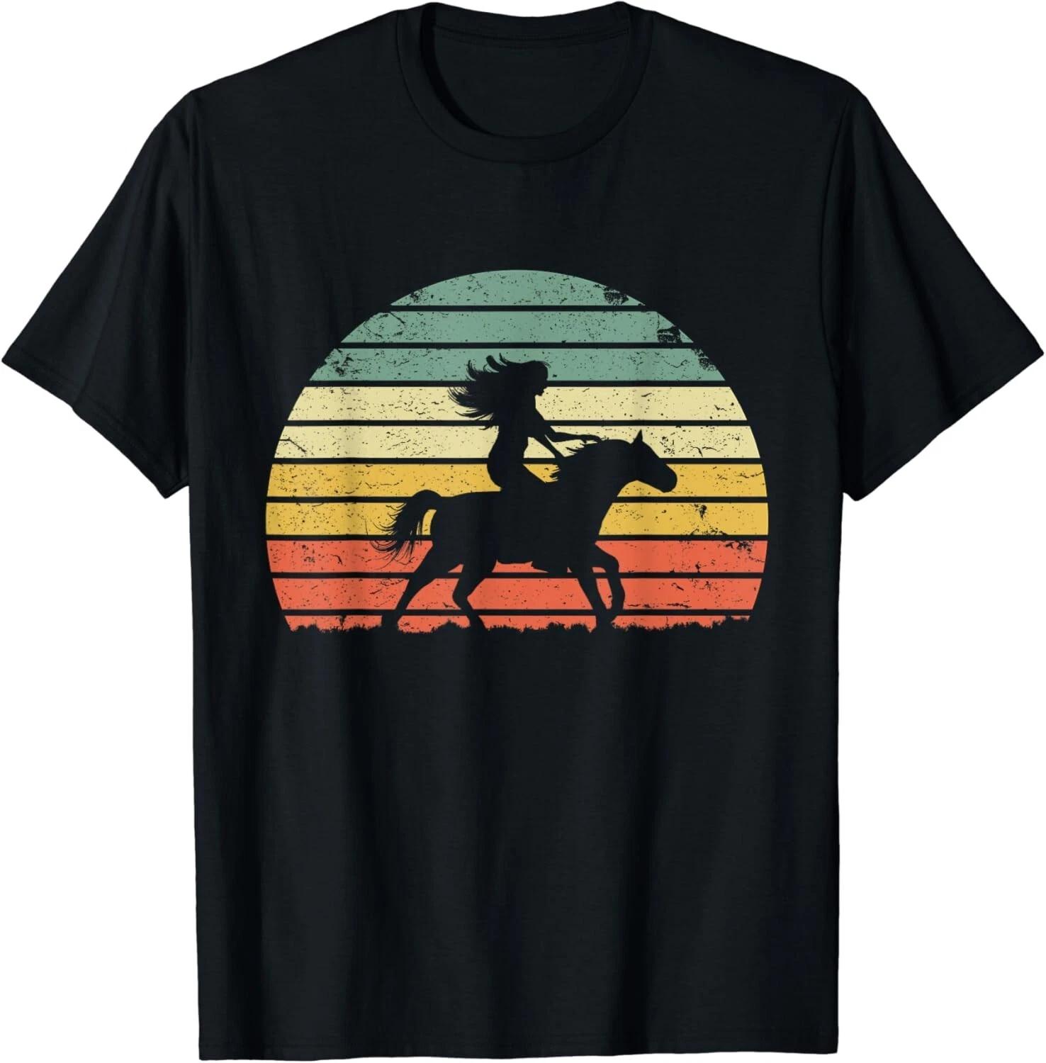 Girl Horse Riding Shirt Vintage Cowgirl Texas Ranch Gift Unisex T-Shirt S