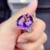 BELLA BOX Deep Purple Zircon High-end Online Red Broadcast New Product Simulation Amethyst Full Diamond Opening Ring Female Ring