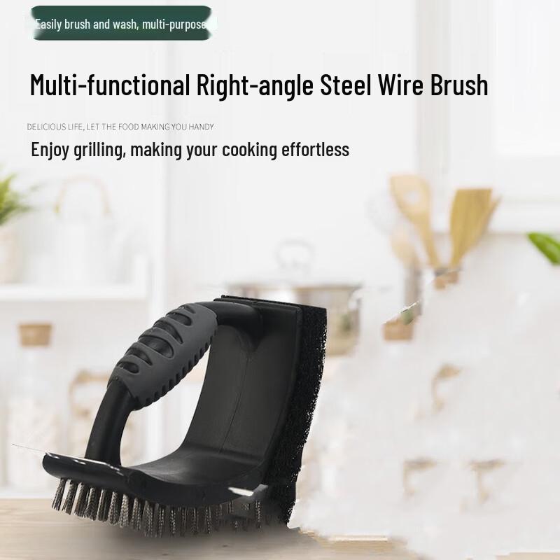 ZISIZ 3-in-1 Right-Angle BBQ Grill Cleaning Wire Brush Set