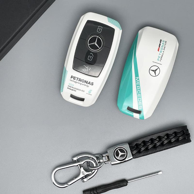 Autocollant de Voiture Mode Cool Style Piste Coque de Protection pour Clé de Voiture Pour Mercedes Benz Classe A C E S G GLC CLE CLA GLB W177 W205 W213 W