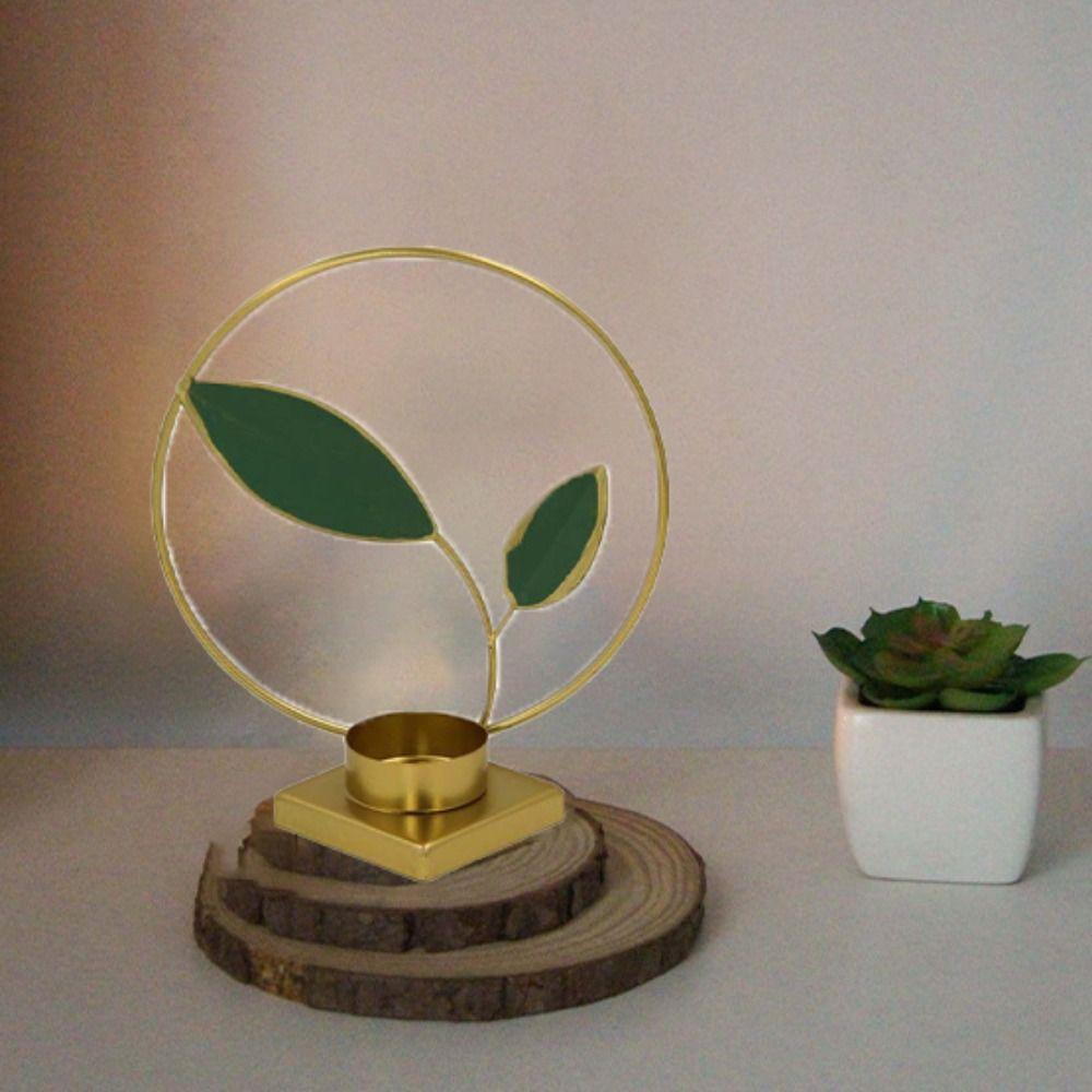 Iron Crafts Round Plant Candlestick Decorative Metal Aromatherapy Holder  Coffee Table