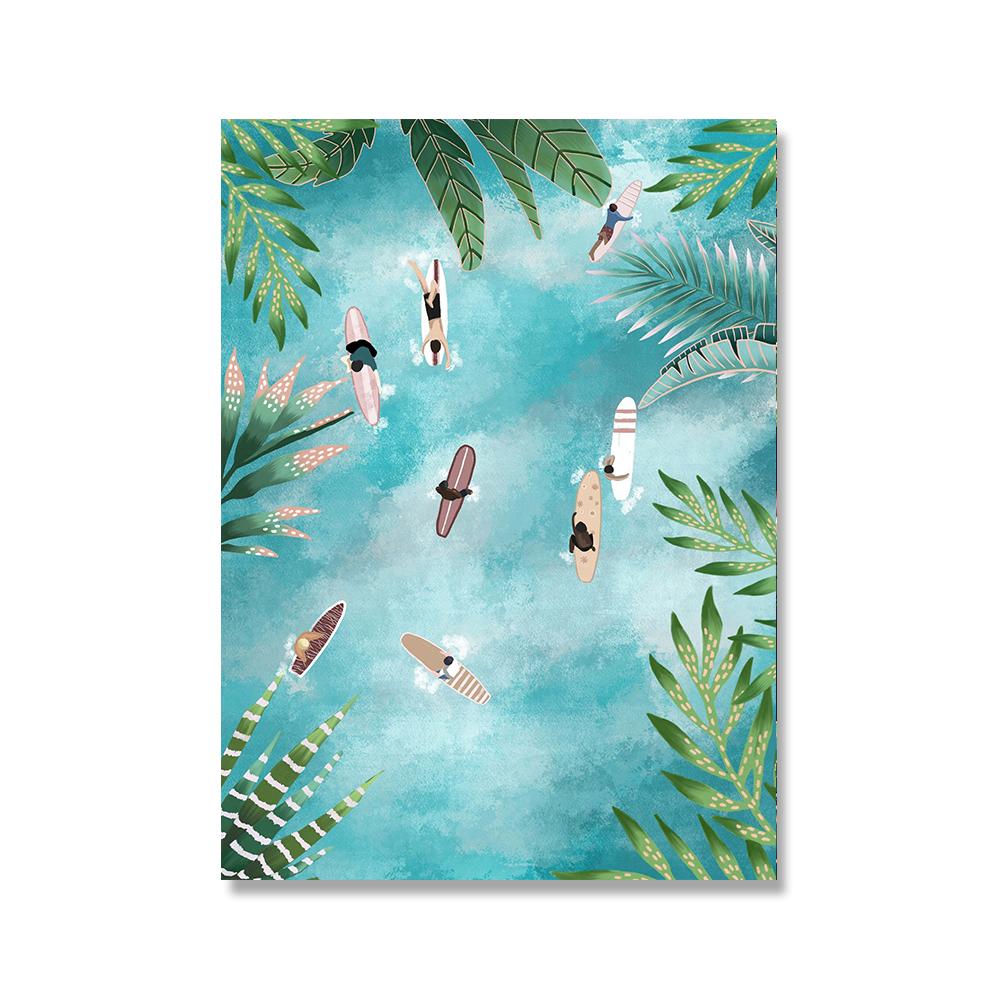 Morocco Travel Posters Botanical Canvas Painting Tropical Jungle Art Prints Beach Ocean Swim Wall Pictures For Living Room Decor