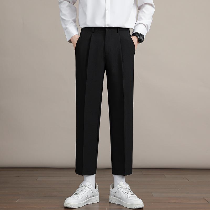 

Мужские свободные широкие брюки в корейском стиле с девятью точками, повседневные летние костюмные брюки Triple Extra Large чёрный