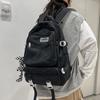 Spacious Ulzzang Nylon Backpack For High School Girls With Soft Handle And Zipper Pocket