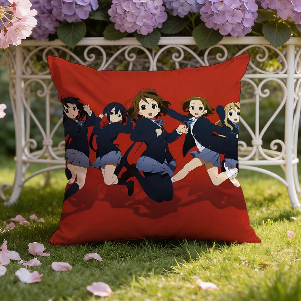 Anime K-K-ON! Cute Cushion Cover Home & Car Dual-Scene Pillow Cover: Reversible for Premium Comfort