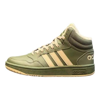 Hoops Synthetic Leather Comfortable Non-Slip Warm Mid-Top Kids Sneakers Kids Sneakers Green IH7895