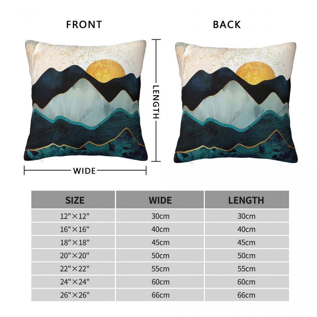 Glacial Hills Square Pillowcase Polyester Linen Velvet Pattern Zip Decor Pillow Case Sofa Cushion Case