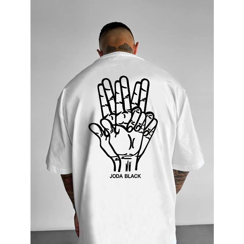 Men's Round Neck American Street Letter Loose T-shirt, Suitable for Summer Casual