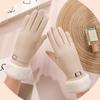 Plush Winter Gloves Touchable Screen Skiing Gloves New Full Finger Gloves  Women