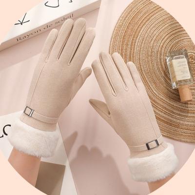 Warm Touch Screen Gloves Plush Driving Mittens New Winter Gloves  Women