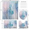 Dreamy Marble Gilded Pattern Shower Curtain with Hooks for Home Bathroom Decor
