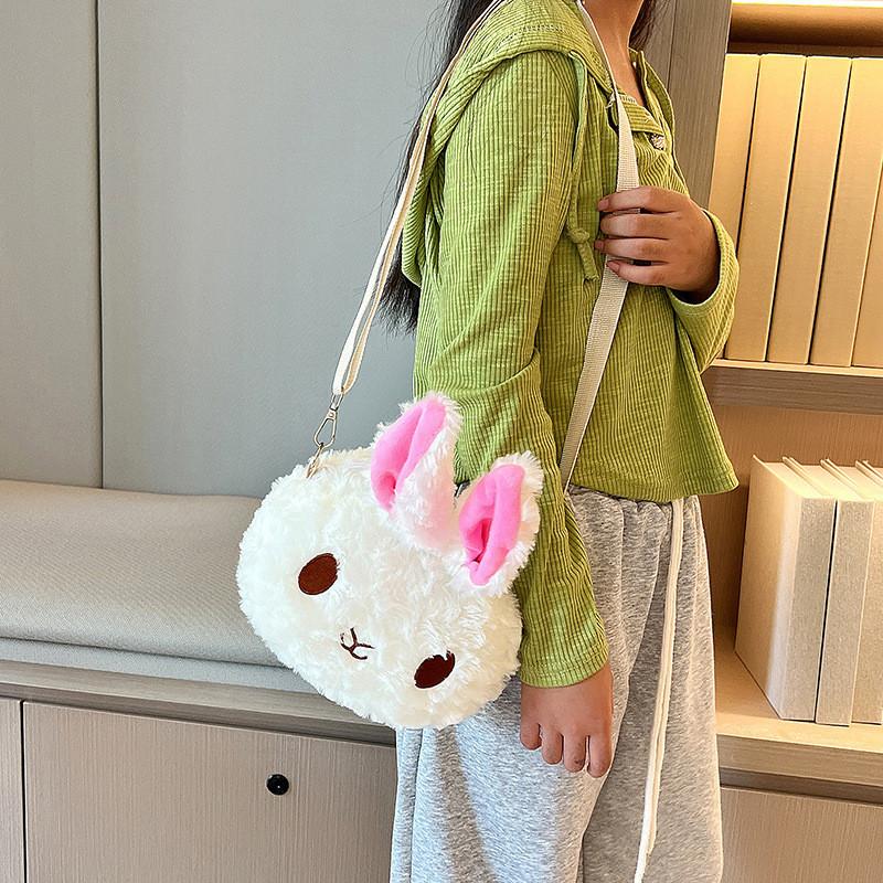 Plush Cartoon Bunny Shoulder Bag Adorable Kids Fashion Accessory For Girls