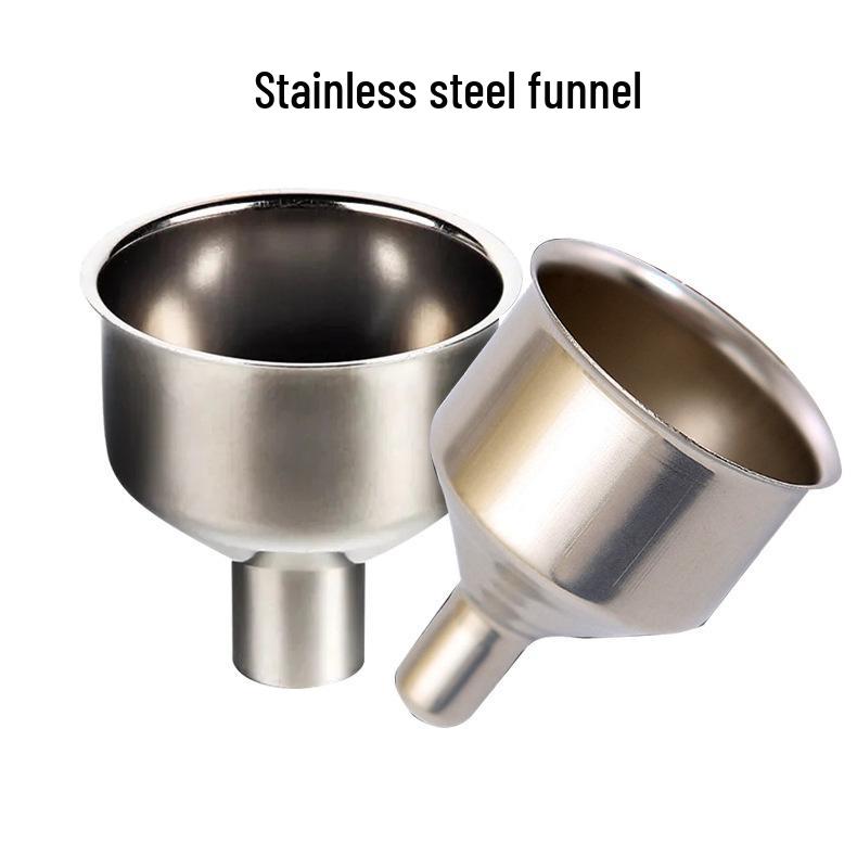 Stainless Steel Dual-Caliber Funnel Set for Wine and Oil Dispensing