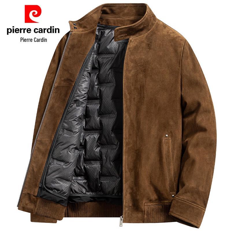Pierre Cardin Men's Sheepskin Stand Collar Leather Jacket