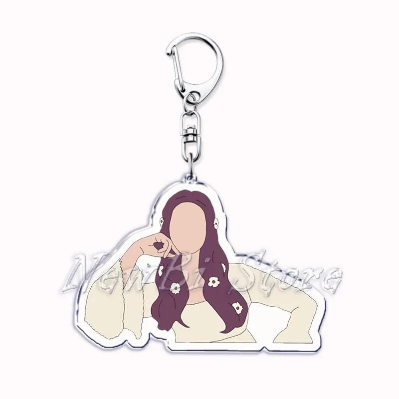 Singer Lana Del Rey Keychain for Accessories Bag Pendant Born To Die Ultraviolence Key Chain Ring Keychains Jewelry Fans Gift