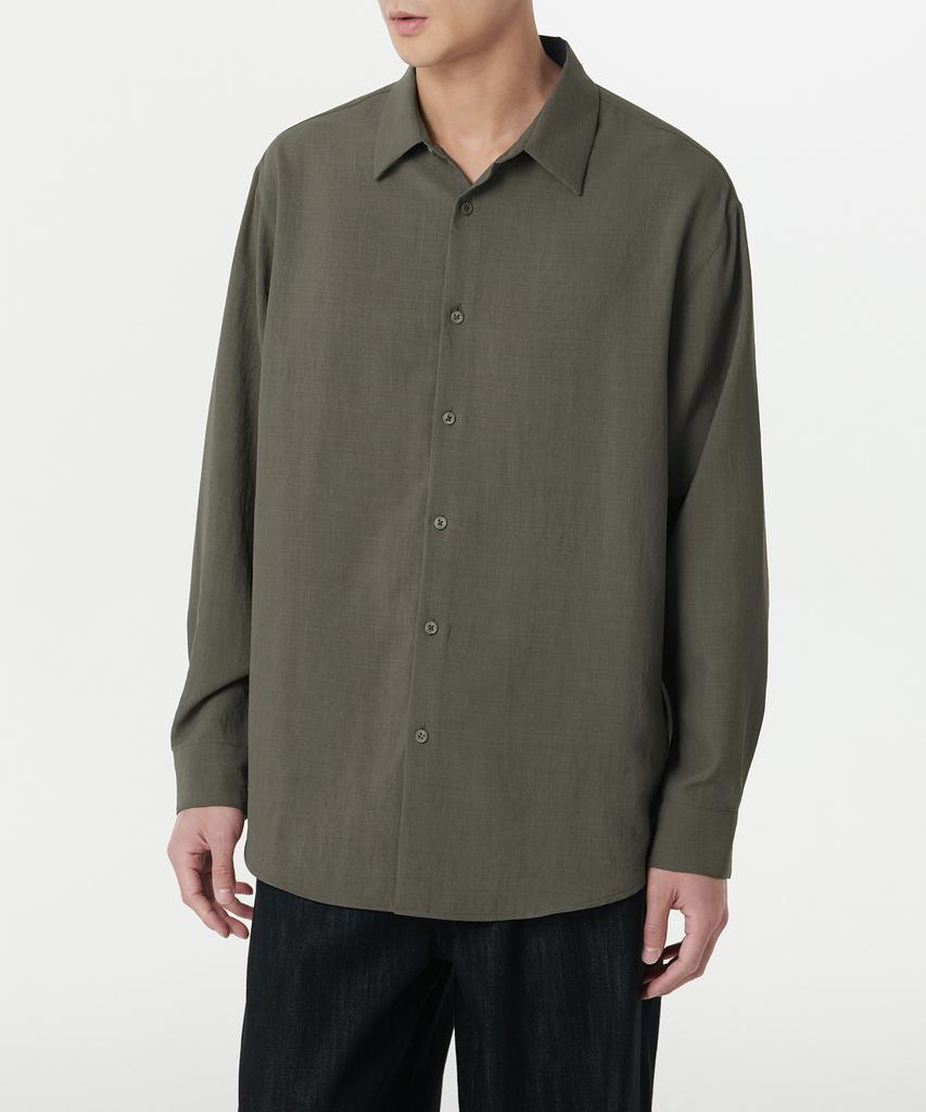MUSINSA STANDARD Relaxed Linen-Like Shirt [Khaki Gray]