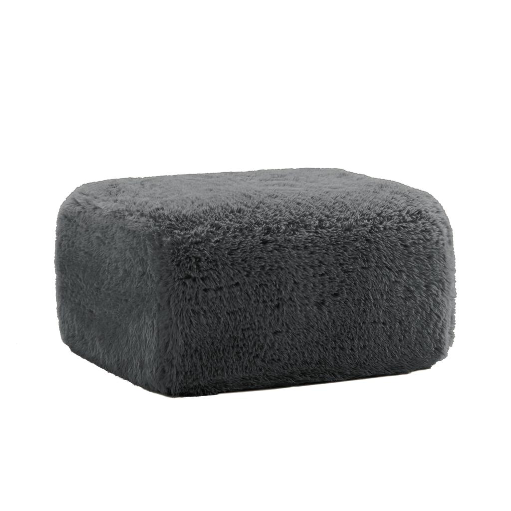 Aviana Ottoman Plush Fabric - Grey