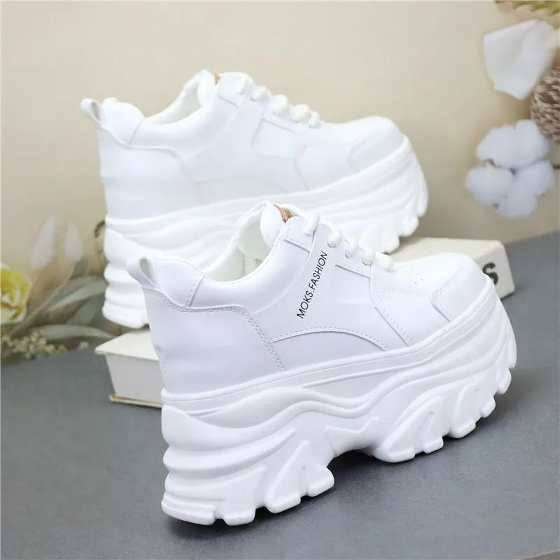 Fashion 12CM Microfiber Leather Platform Wedge Fashion Mary Jane Chunky Heels Spring Chunky Sneaker Autumn Pumps Ankle Boots Shoes