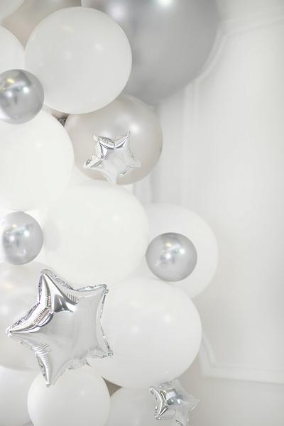 Balony Foliowe Gwiazdka, 22Cm, Srebrny 25Szt.