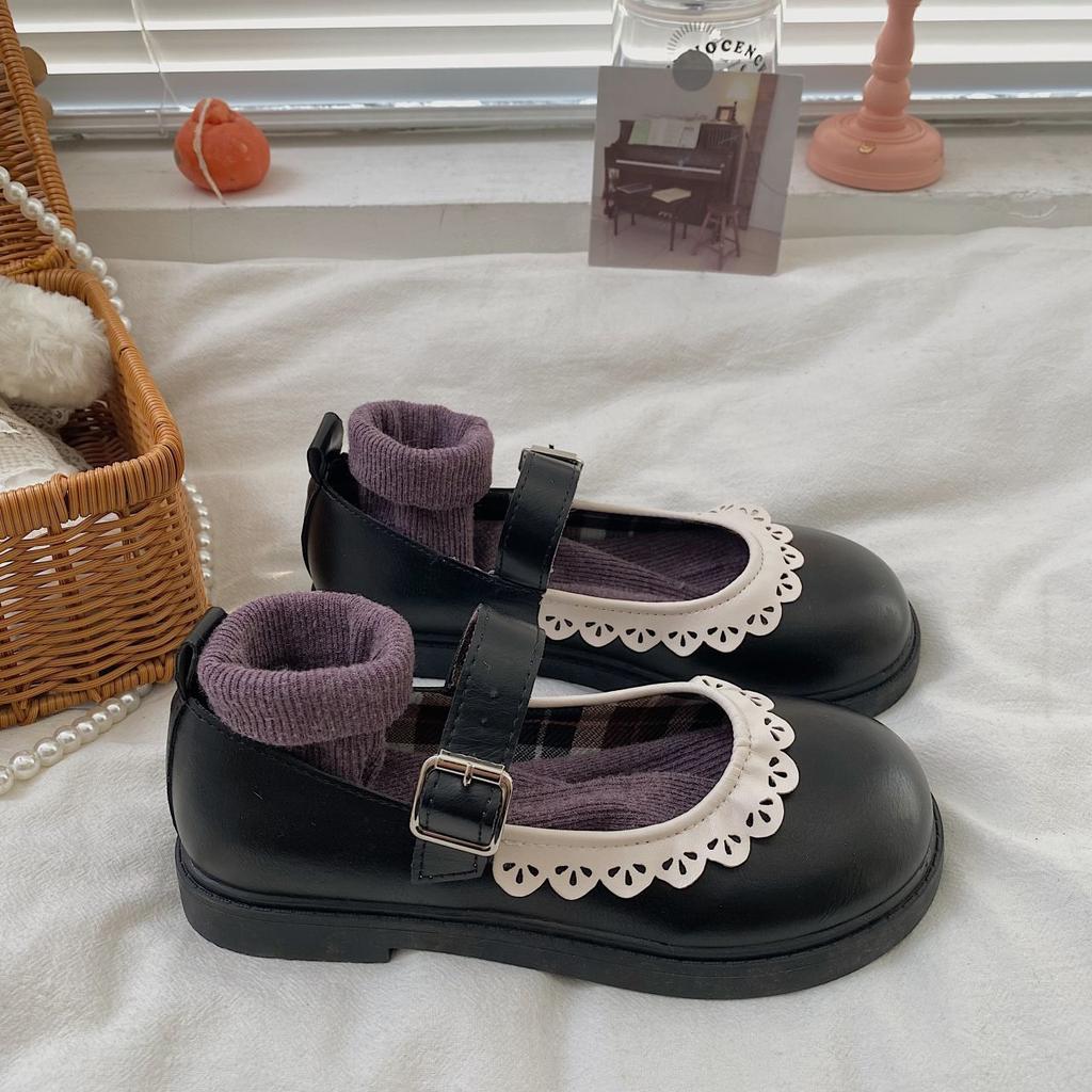Vintage Mary Jane Sweet Japanese Single Shoes Children 2025 Popular Round Head French Student with Skirt Small Leather Shoes Women